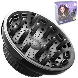 LIGOLIG LIGOLIG Hair Difuser Attachment Universal Diffuser Hair Dryer for 1.4-inch to 2.4- inch Blow Dryer, Hair Diffuser for Curly Hair and Natural Wavy Hair (Black)