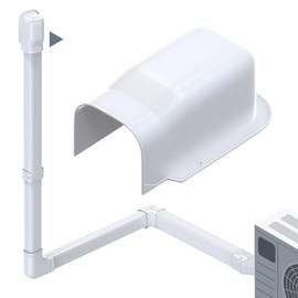 Flamorrow 3" W Wall Entry Cap, Decorative Line Set Cover Parts Accessories, Line Set Cover Tubing Kit for Ductless Mini Split Air Conditioner, Central AC and Heat Pump System, White
