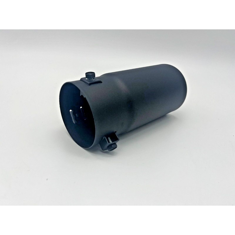 Matt Black Rolled Tip Exhaust 76mm Exit Fits 40mm -