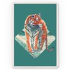 Graphic Pastel, Tiger, Contour (52 Playing Cards, Poker Size Card