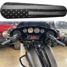 Black and White American Flag Metal Dash Panel Console Insert Fits Harley Davidson 2010-2020 Road Glides and 2008-2020 Street Glides
