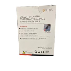 Isimple Cassette Adapter  Music Streaming Hands Free Calling Through Car Player