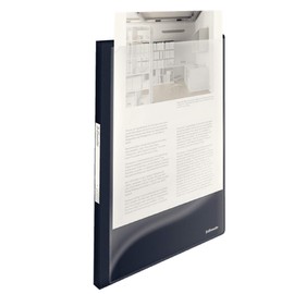Esselte A4 Panorama Display Book, 20 Pockets, 40 Sheet Capacity, Transparent Pockets, Front Viewing Sheet, VIVIDA Black, VIVIDA Range, 624010