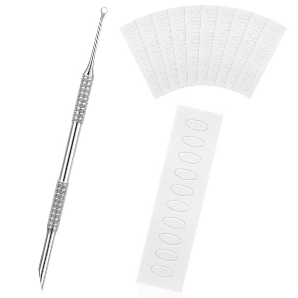 2-in-1 Cuticle Sticks, Stainless Steel Cuticle Pusher Tool with 10