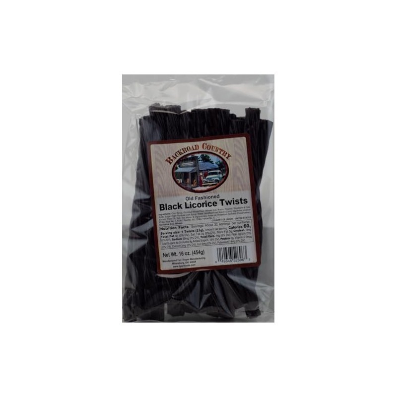 Backroad Country Old Fashioned Classic Black Licorice Twists - Licorice