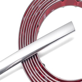 Car Elements 32Ft Automotive Chrome Trim Molding 3/8"(10mm) Universal Car Side Molding(Self Adhesive) UV Protected Decorative Scratch-Proof for RV Truck Motor Exterior Interior Door Window Bumper