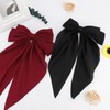 1Pc Black Silky Satin Hair Bows,Big Hair Bows Clips for