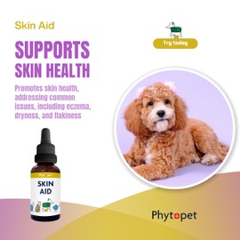 Phytopet Skin Aid |100ml | Vetenary supplement | Internal Support For Trouble Free Skin For Dogs, Cats, Horses, Pets | Ezema, Dry And Flakey skin |