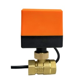 LXDQWNWC 1/2" 3/4" 1" Two Way Motorized Ball Valve 3-Wire 2 Control Brass Electric Ball Valve DN15 DN20 DN25 Ball Valve with Actuator(24VAC-CR02,DN20)
