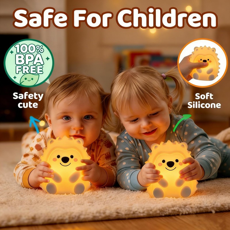Squishy Night Light for Kids,9 Colors Baby Nursery Rechargeable Table
