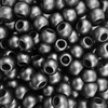 300 Black Matte Metallic Acrylic Large Hole Beads 12mm with