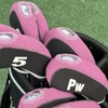 Andux Print Number Golf Iron Club Head Covers with Transparent