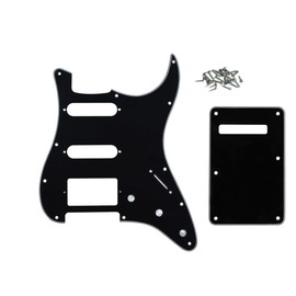 ROZILO 11 Hole Black 3 Ply Strat HSS Pickguard Guitar BackPlate Set For Fender US/Mexico Made Standard Stratocaster Guitar Part