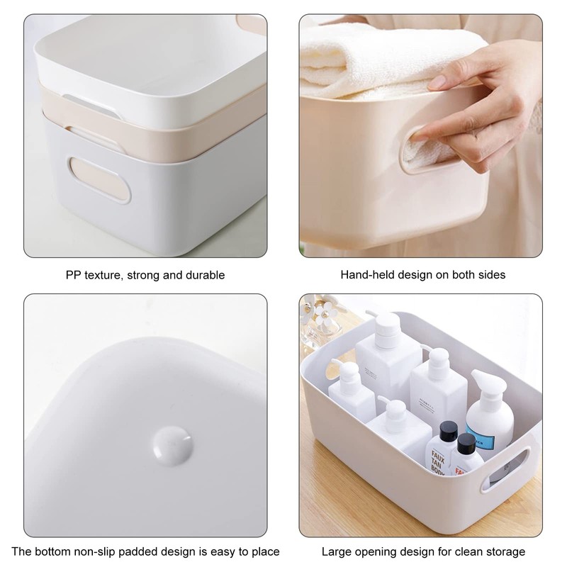 Bgfuni Set of 8 Small Plastic Storage Baskets, Office Home