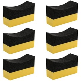 6 Pcs Tire Applicator Dressing Shine Sponge, Tire Dressing Applicator Pads, Color Polishing Sponge for Car Glass, Painted Steel & Porcelain