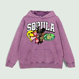 SOPILLA Street Graphic Hoodie 100% Cotton US Warehouse 6 ColorsColor: Purple, Size: 2 XL