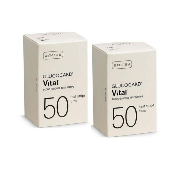 Arkray Glucocard Vital Blood Glucose Test Strips 50 Strips. (Pack of 2) by Glucocard Vital