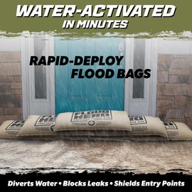 Flood Hero Water Activated Sandbags - 6 Pack Flood Bag Barriers