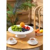 Sweese 709.101 12-Inch Porcelain Cake Stand, Round Dessert Stand, White