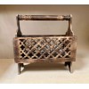 Globedecor 17" Magazine Rack Solid Wood Rustic Newspaper Basket Wooden