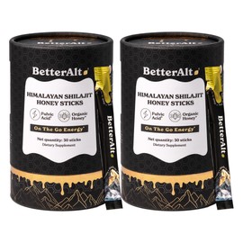Better Alt Pure Himalayan Shilajit Sticks with Organic Honey, Saffron | Easy to Consume Shilajit| Energy Boost & Immune Support, 85+ Trace Minerals, 75%+ Fulvic Acid (Pack of 2)