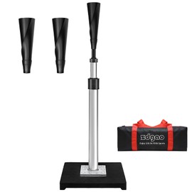 LOMGWAYS Baseball/Softball Batting Tee-Adjusts from 24"-46", Premium Portable Baseball Tee with 2 Ultra- Flexible Rubber Tops and Heavy Weight Base for Teens/Adults