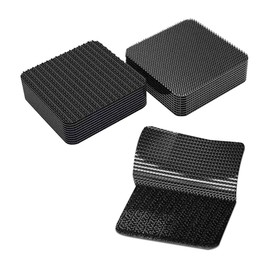 Dickno 10 PCS Hook and Loop Mounting Strips with Adhesive, 2"×2" Heavy Duty Tape Strip, Multi-Purpose Carpet Rug Fastener Mounting Tape for Power Strip, Car Sun Visor, Floor Mat