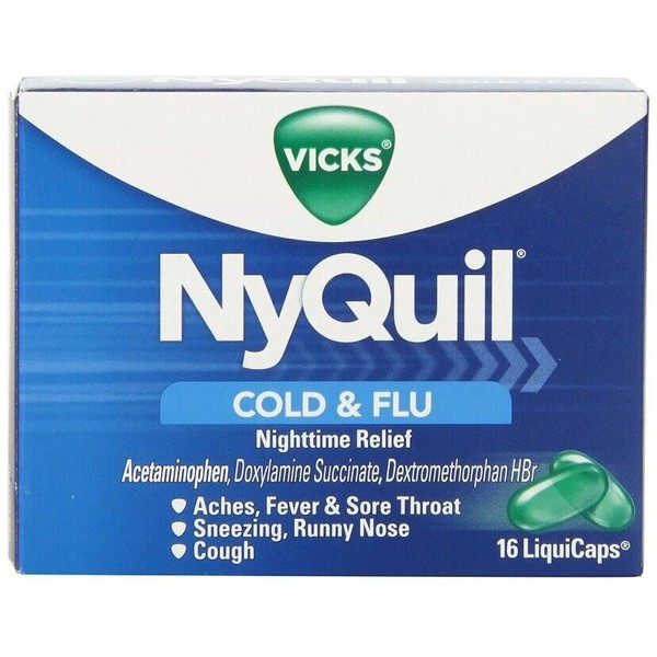 Vicks NyQuil Cold and Flu Relief, 16 LiquiCaps
