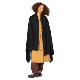 likemary Pashmina Shawl Wraps for Women - Multi-use Wool Scarf to Keep Your Neck and Full Body Warm - Travel Blanket Wrap - Ethical Gift for Her - Black