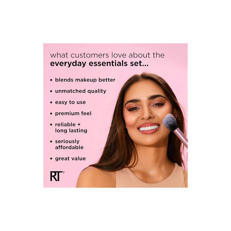 Real Techniques, Everyday Essentials, Set de Brochas de Maquillaje con