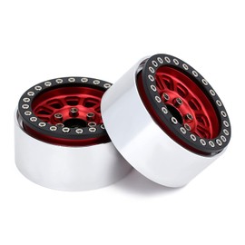 INJORA Crawler Rim 1.9 Inch Beadlock Rims for 1:10 RC Crawler Axial SCX10 Pro TRX-4 VS4-10 Redcat Gen 8 7 Pro (4 Pieces, Red)