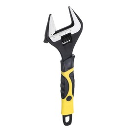 HARFINGTON Adjustable Wrench 8" CR-V Wrench Set Universal Spanner Wide Opening Jaw Phosphating for End and Plumbing Repairs, Black/Yellow