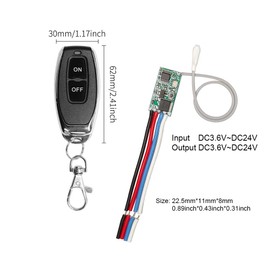 QIACHIP 433MHz Universal Wireless RF Remote Control Switch DC 6V 12V 24V 1CH Channel Relay Wireless Secure RF Remote Control Switches Transmitter and Receiver kit, Momentary Toggle Latched Delay Mode