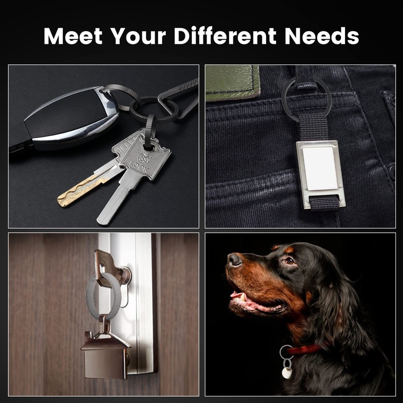 TIKIDESIGN Titanium Key Rings, 30/25/19 mm Key Ring with Side