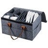 Felt Plate Storage Box Caravan Plate Holder with Cup Holder