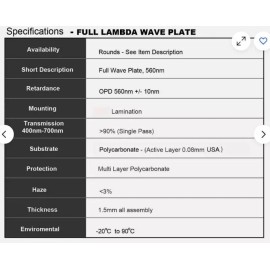 Unbranded 55MM Microscope – Quarter Lambda Wave Plate and Full Lambda Wave Plate.
