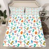 Cartoon Number Bed Sheet Set Hand Drawn Fitted Sheet for