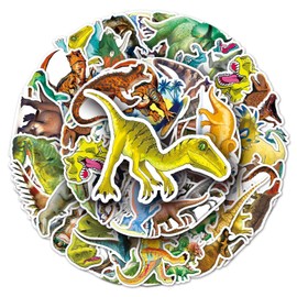 Dinosaurs Stickers for Laptop (50 PCS),Gift for Children Teens Adults Girl Boys,Waterproof Stickers for Water Bottle,Dinosaurs Vinyl Stickers for Scrapbook,Skateboard,Bike,Phone,Dairy