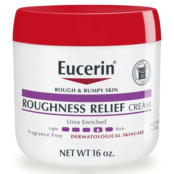 Eucerin Roughness Relief Cream, Fragrance Free Body Cream for Dry Skin, 16 Oz Jar