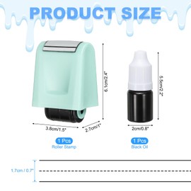 PATIKIL Dashed Handwriting Lines Practice Roller Stamp, Self Inking Line Rolling Stamps Sentence Strips Handwriting Practice for Teachers Classroom Office Home, Light Sky Blue