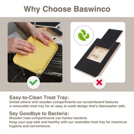 Dog Nail Scratch Board w/Washable Treat Tray-Easy to Clean Design-Dog Scratch Pad for Nails-Scratch Board for Dogs with Treats-Dog Nail Scratch Board with Treat-Dog Nail File Toy -Dog Scratch Board