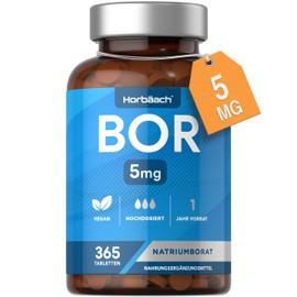 Boron Tablets High Dose 5mg | 365 Vegan Tablets | Boron Supplement | Horbaach