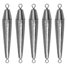 THKFISH Fishing Lead, Inline Trolling Sinker Fishing Weights Sinkers Double Ring Lead Weights, Torpedo Leads for Salt and Fresh Water, 1 oz - 3.5 oz, Fishing Lead Set, Dropshot Lead, Running Lead