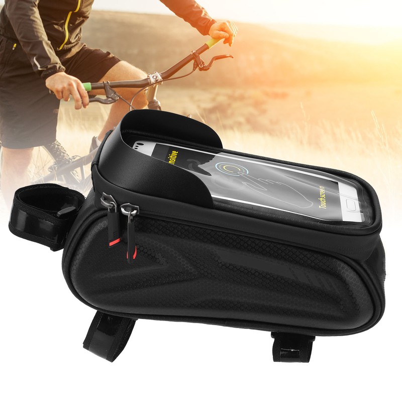 Bike Phone Front Frame Bag Waterproof Reflective Bicycle Phone Mount