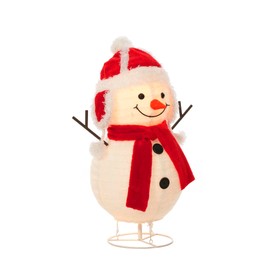 Everstar 28'' UL POP UP Fluffy Snowman Sculpture, Red