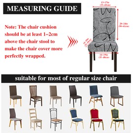 Jaotto Chair Covers, Set of 4, Universal, Stretch Chair Covers, Set of 4, Modern Chair Covers, Swing Chairs, Elastic, Durable Chair Covers for Dining Room, Banquet Decoration (Grey Style, 4 Pieces)