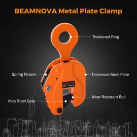 BEAMNOVA 2 Ton 4400 lbs Vertical Plate Lifting Clamp Sheet Metal Lifting Clamp Metal Steel Plate Lifting Clamps Lifters Heavy Duty Orange