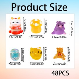TZMFHD 48 Pcs Mini Resins Animal, Resin Animals Mixed, Tiny Resins Animal Figures Suitable For Miniature Fairy Garden, Dollhouse Decor, Diy Crafts, Small Resin Animals