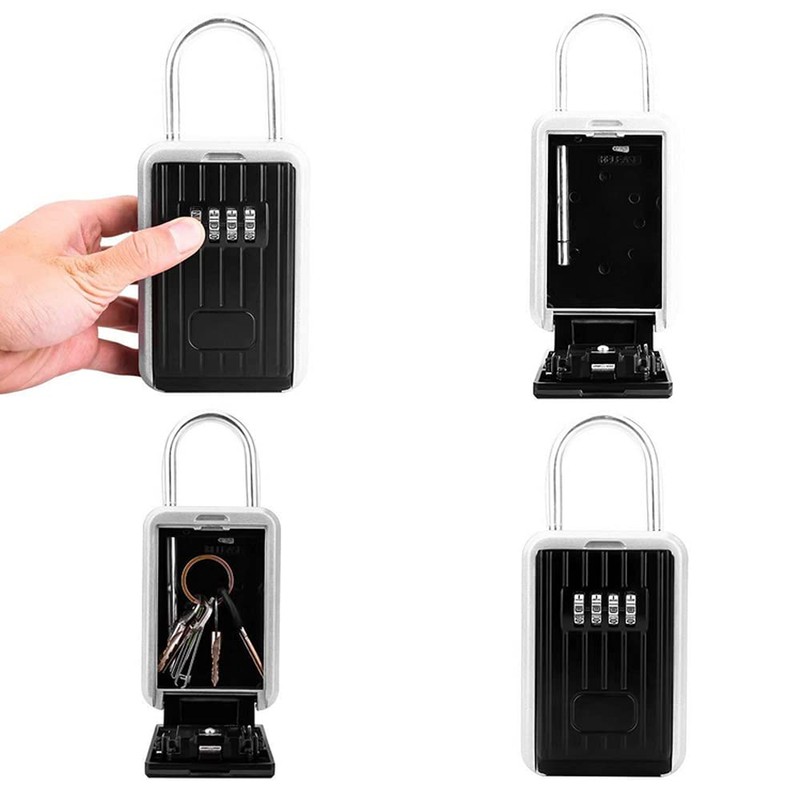 Spotact Wall Mount Key Lock Box Combination Key Padlock Aluminium