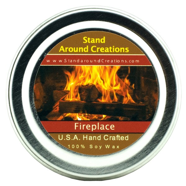 Premium 100% All Natural Soy Wax Aromatherapy Candle - 2-oz Tin - Fireplace: A woodsy, earthy aroma. True to it's name.